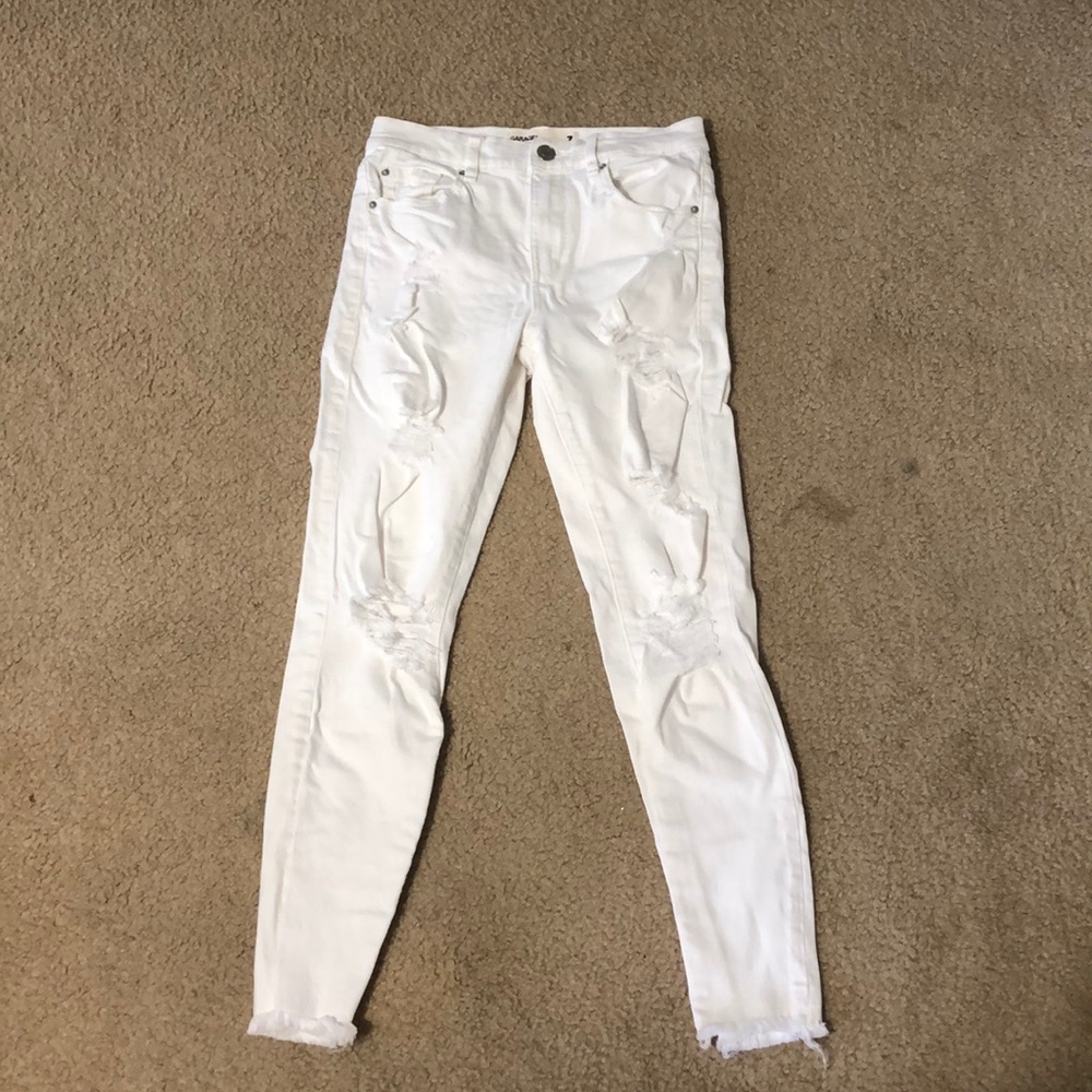 White, Ripped Skinny Jeans